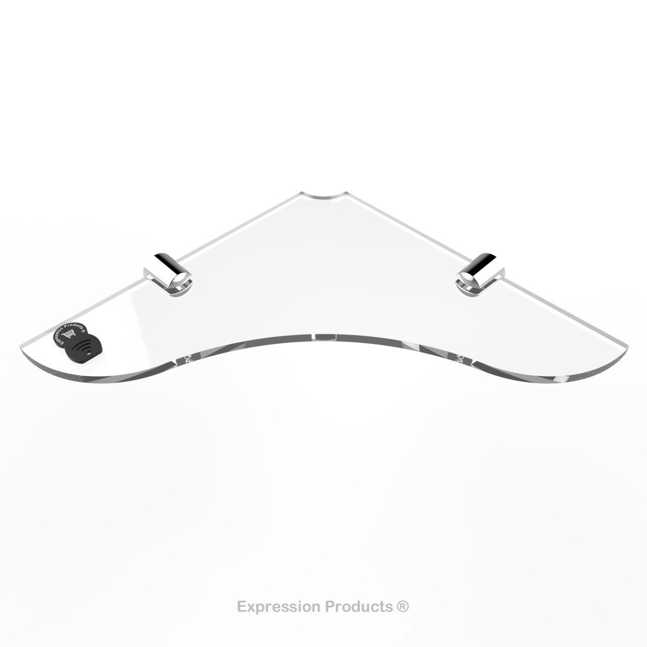 Corner Acrylic Shelf With Cable Feed Through - Style 005 - Expression Products Ltd