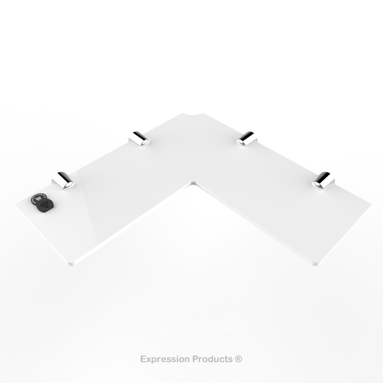 Corner Acrylic Shelf With Cable Feed Through - Style 003 - Expression Products Ltd