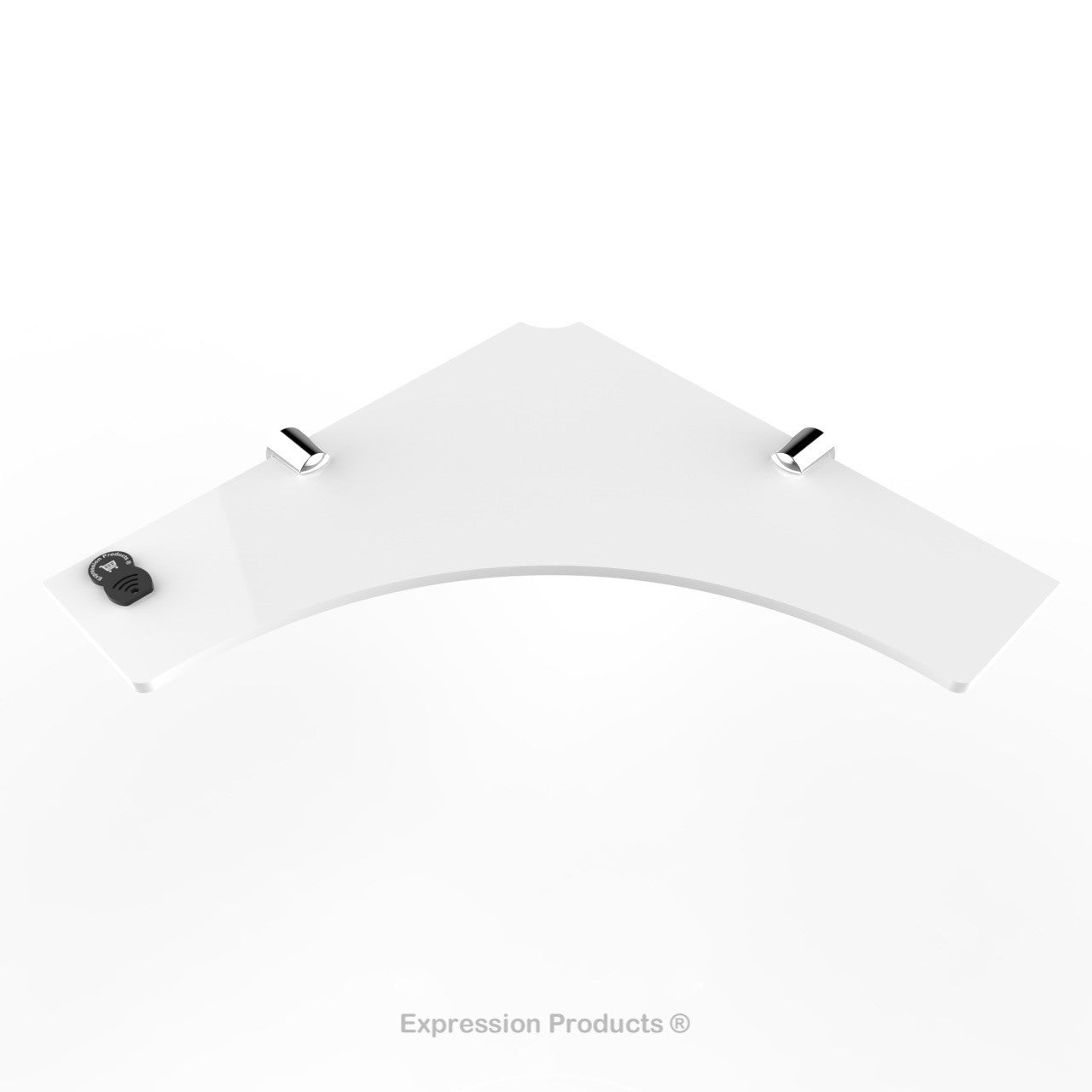 Corner Acrylic Shelf With Cable Feed Through - Style 004 - Expression Products Ltd