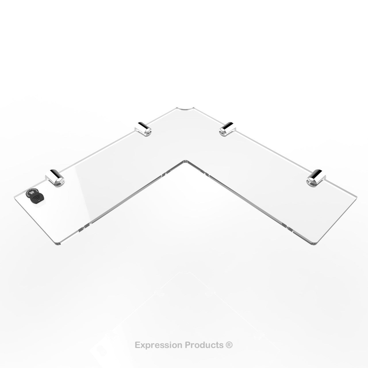 Corner Acrylic Shelf With Cable Feed Through - Style 003 - Expression Products Ltd