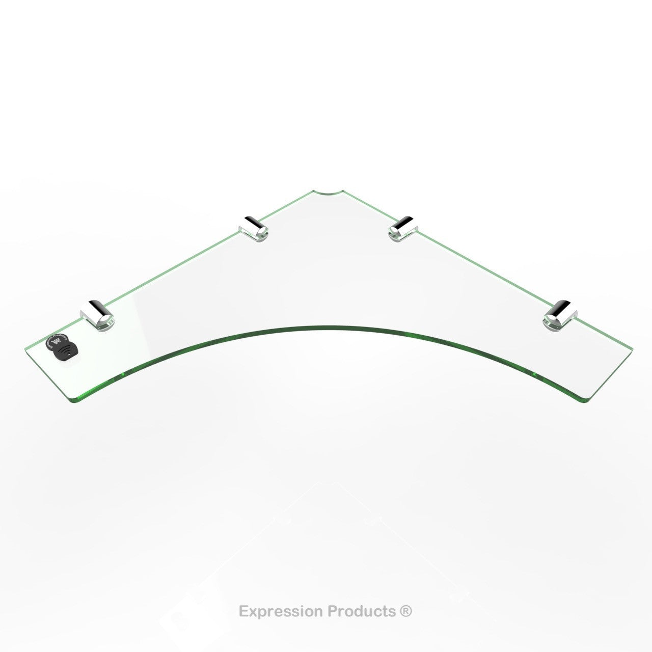 Corner Acrylic Shelf With Cable Feed Through - Style 004 - Expression Products Ltd