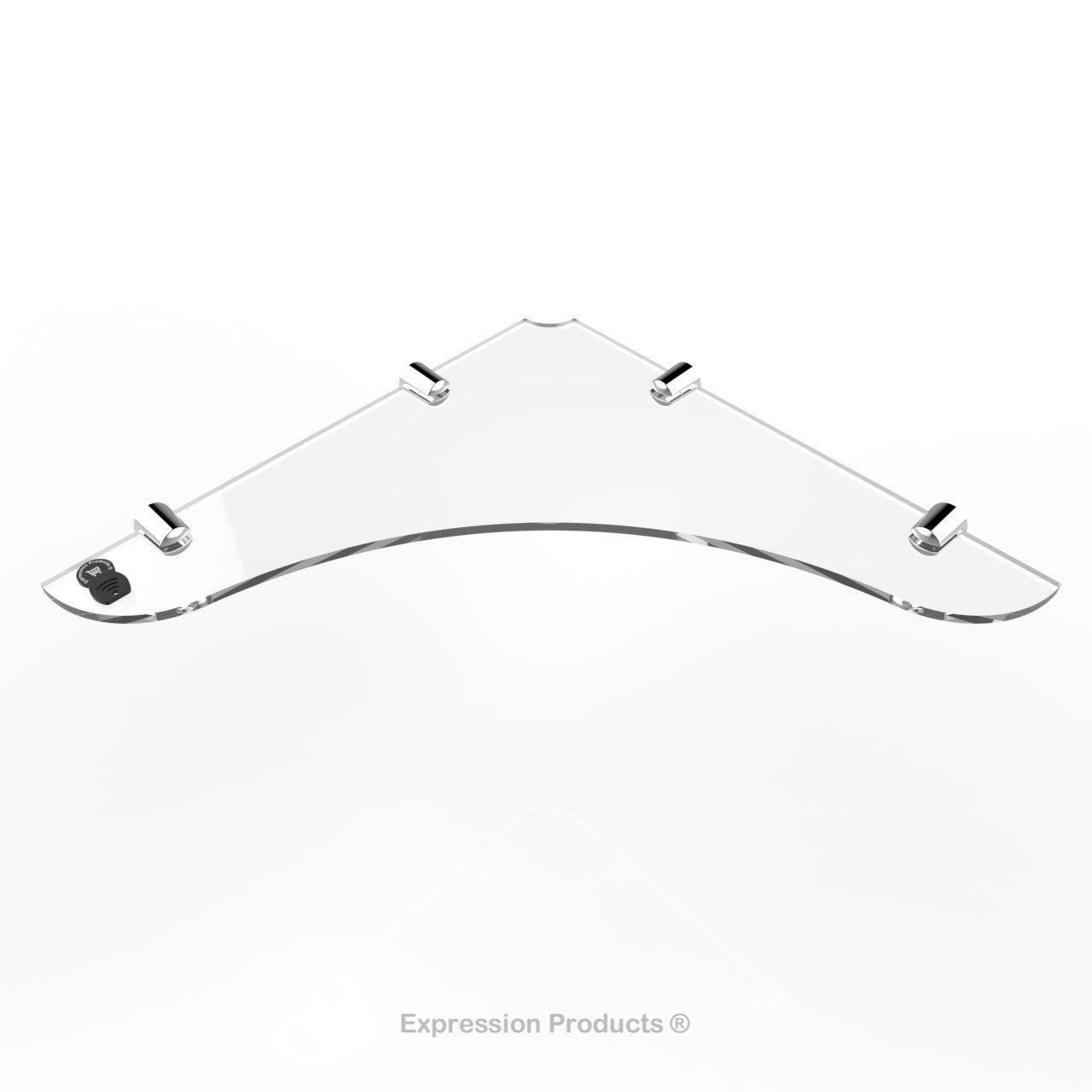 Corner Acrylic Shelf With Cable Feed Through - Style 005 - Expression Products Ltd