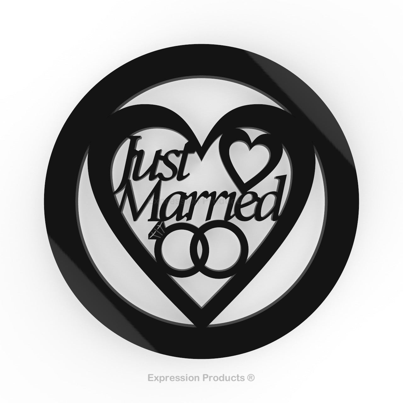 6 - Wedding Drink Coasters - Black or White Acrylic Wedding Table Decorations - Expression Products Ltd