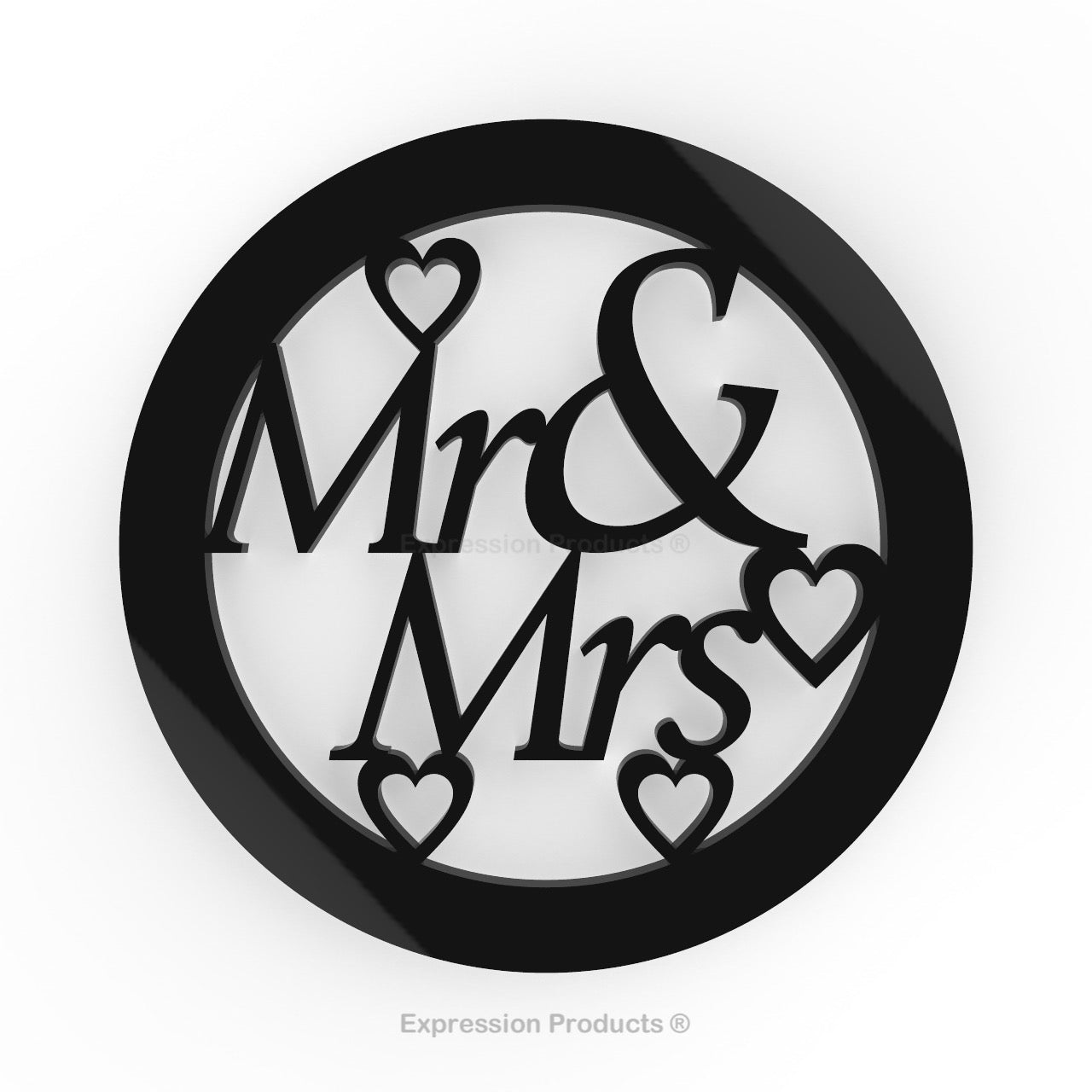 6 - Wedding Drink Coasters - Black or White Acrylic Wedding Table Decorations - Expression Products Ltd