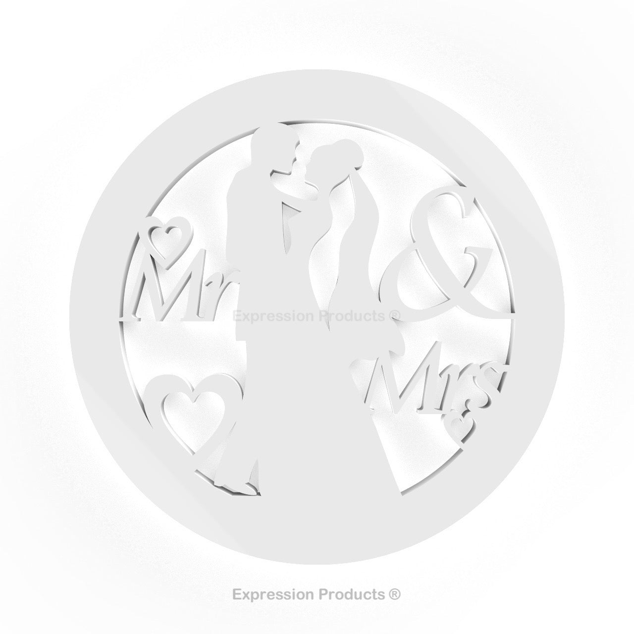 6 - Wedding Drink Coasters - Black or White Acrylic Wedding Table Decorations - Expression Products Ltd